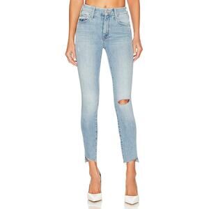 Mother 'The Looker' Blue Ankle Step Fray Denim Jean Size 24